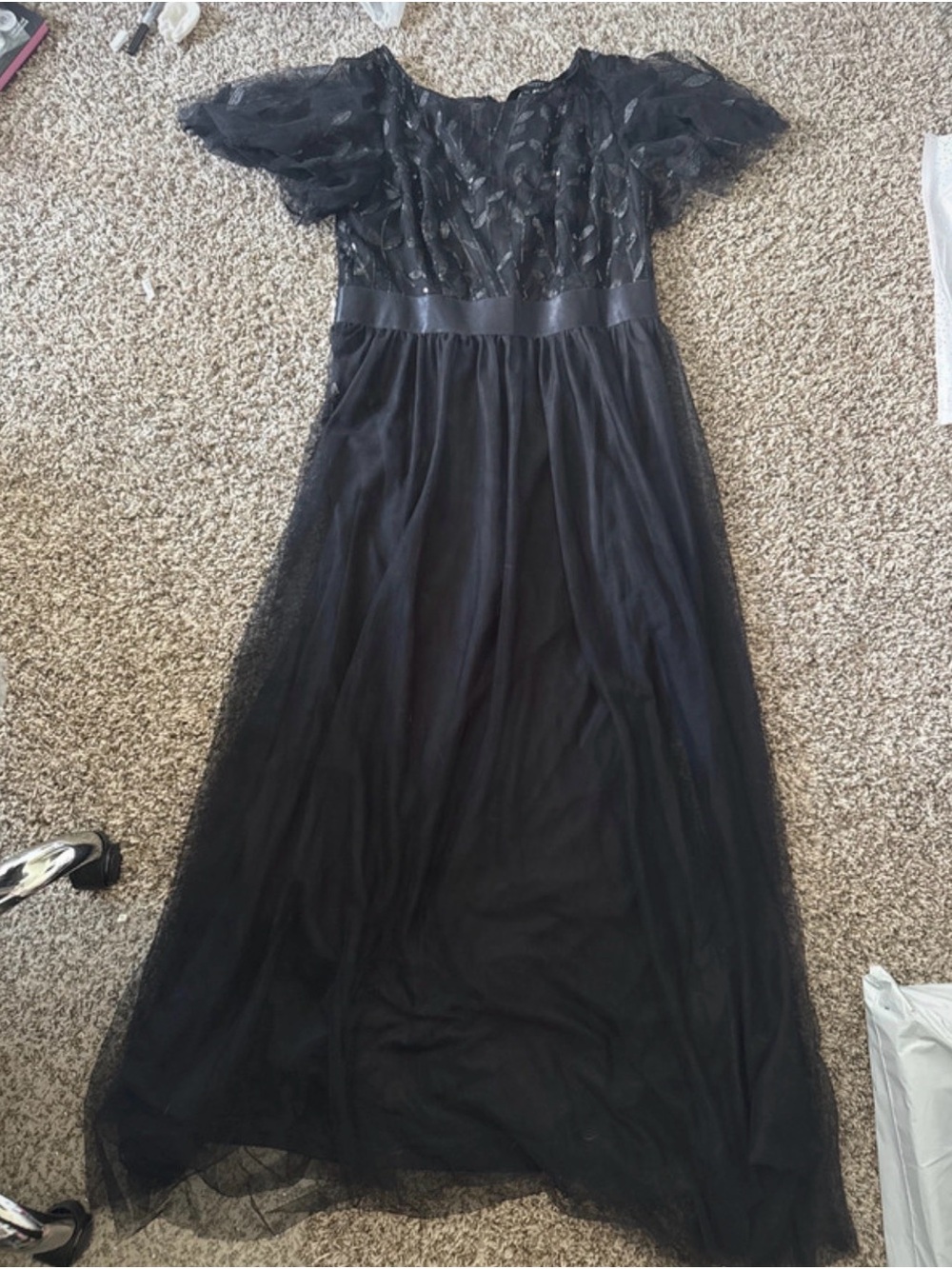 Ever Pretty Black Lace & Tulle Formal Dress